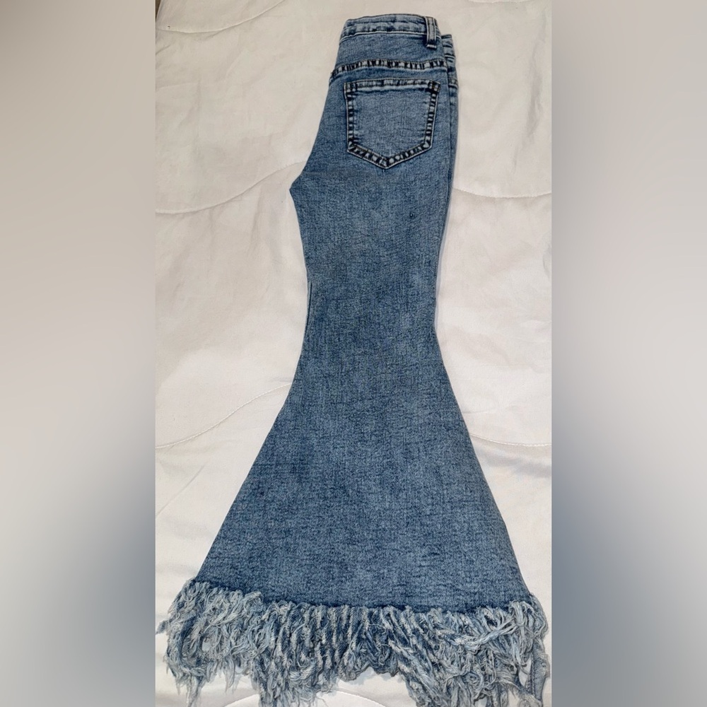 Denim bell bottom‎ pants